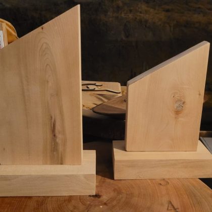 Bases de galvanos en madera de roble