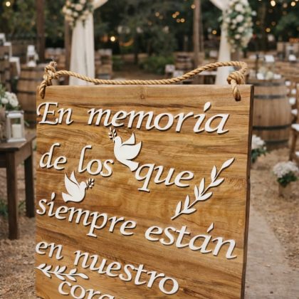 Letrero memorial matrimonios